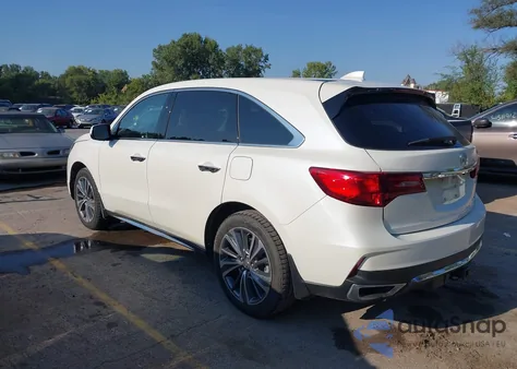 2017 Acura Mdx Technology Package from USA, damaged, VIN 5FRYD4H50HB001997